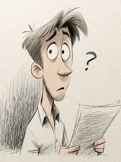 Confused Man Sketch Poster. poster