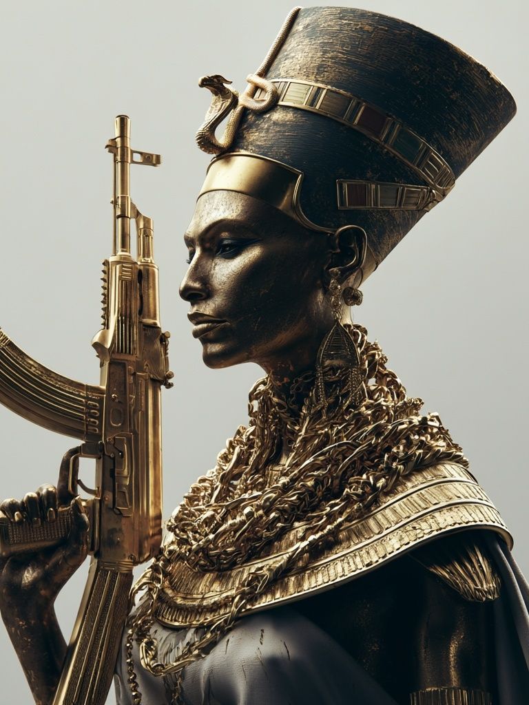 Afrofuturist Warrior Portrait Print. poster — illustration art