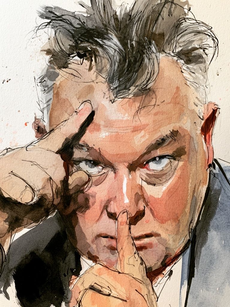 Intense Portrait Watercolor Poster. poster — illustration art