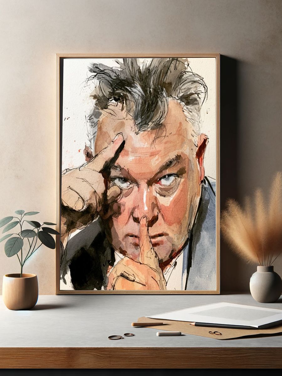 Intense Portrait Watercolor Poster. — room view 2