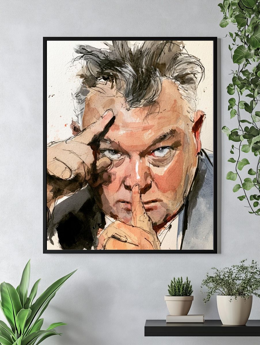 Intense Portrait Watercolor Poster. — room view 4
