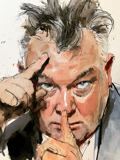 Intense Portrait Watercolor Poster. poster