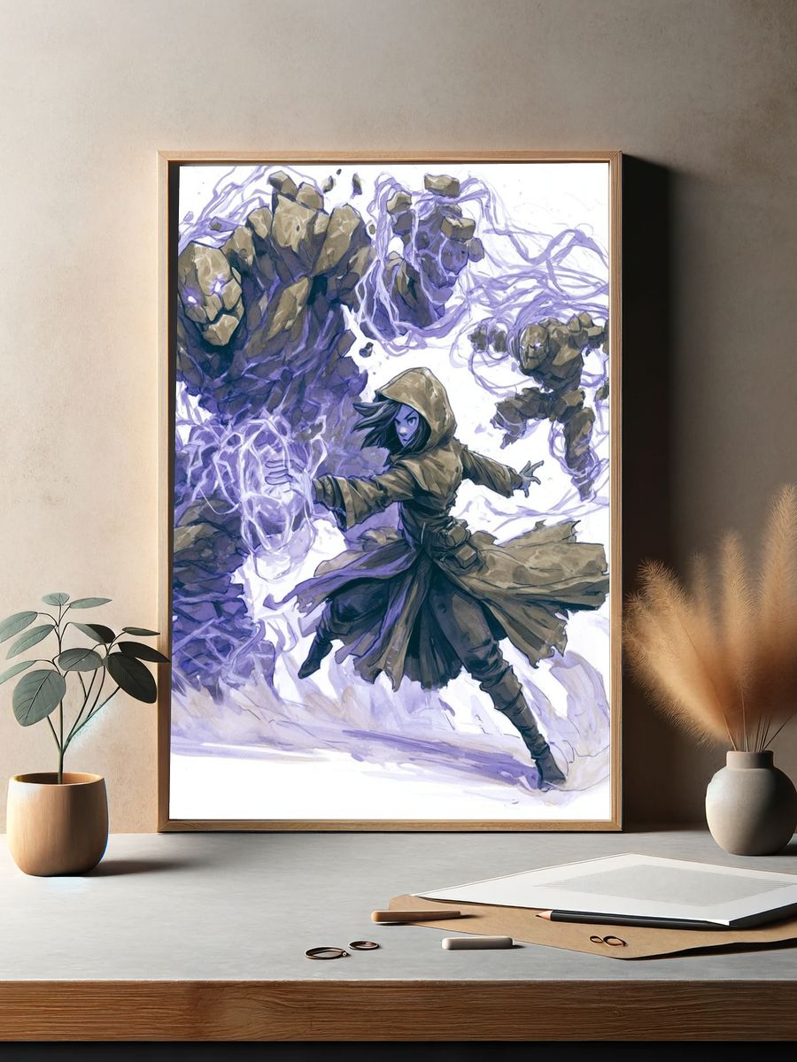 Elemental Mage Digital Art Poster. — room view 2
