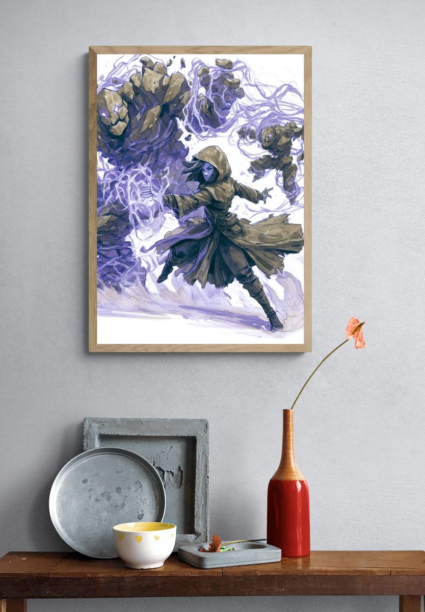 Elemental Mage Digital Art Poster. — room view 3