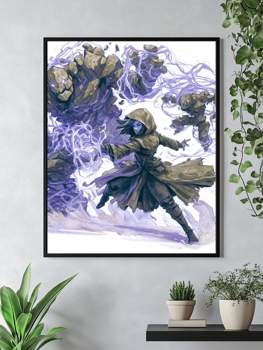 Elemental Mage Digital Art Poster. — room view 4