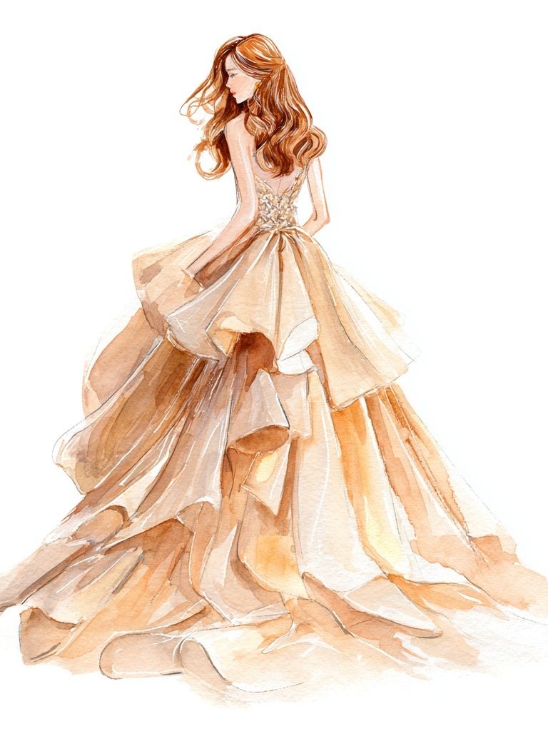 Elegant Watercolor Fashion Poster. poster — illustration art