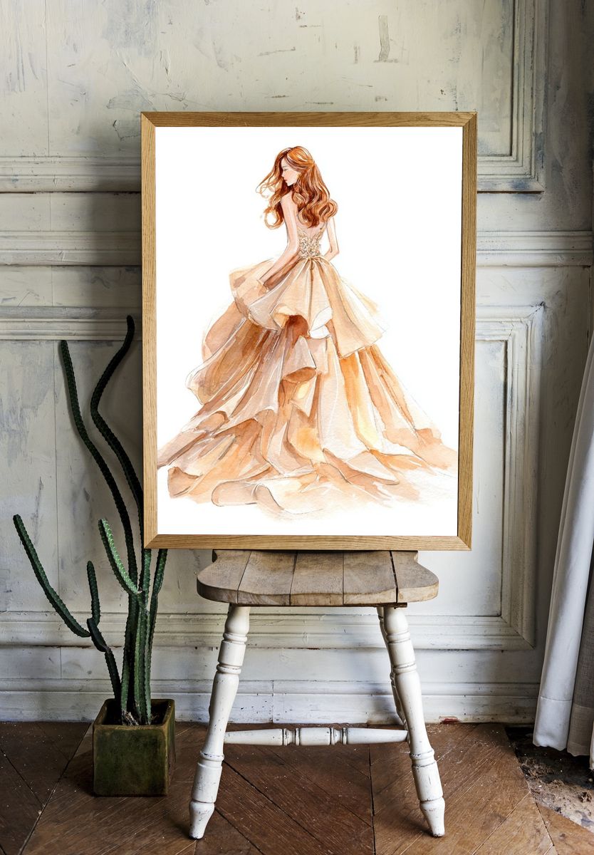 Elegant Watercolor Fashion Poster. — room view 1
