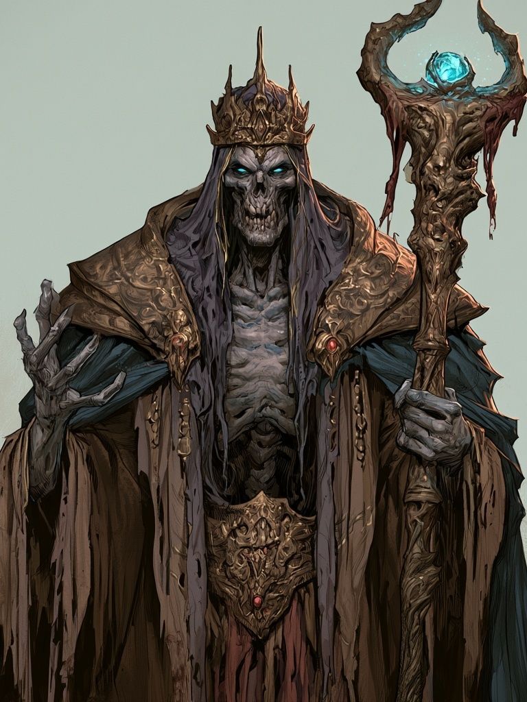 Undead Necromancer Illustration Poster. poster detail