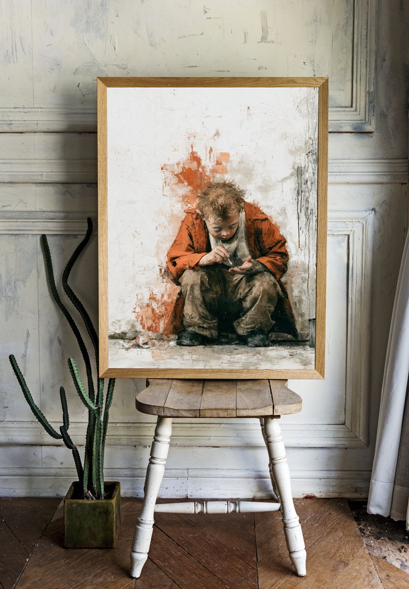 Street Artist Child Illustration Poster. room preview