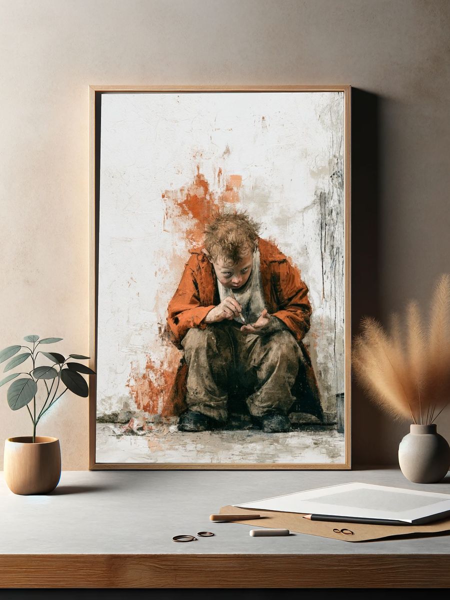 Street Artist Child Illustration Poster. — room view 2