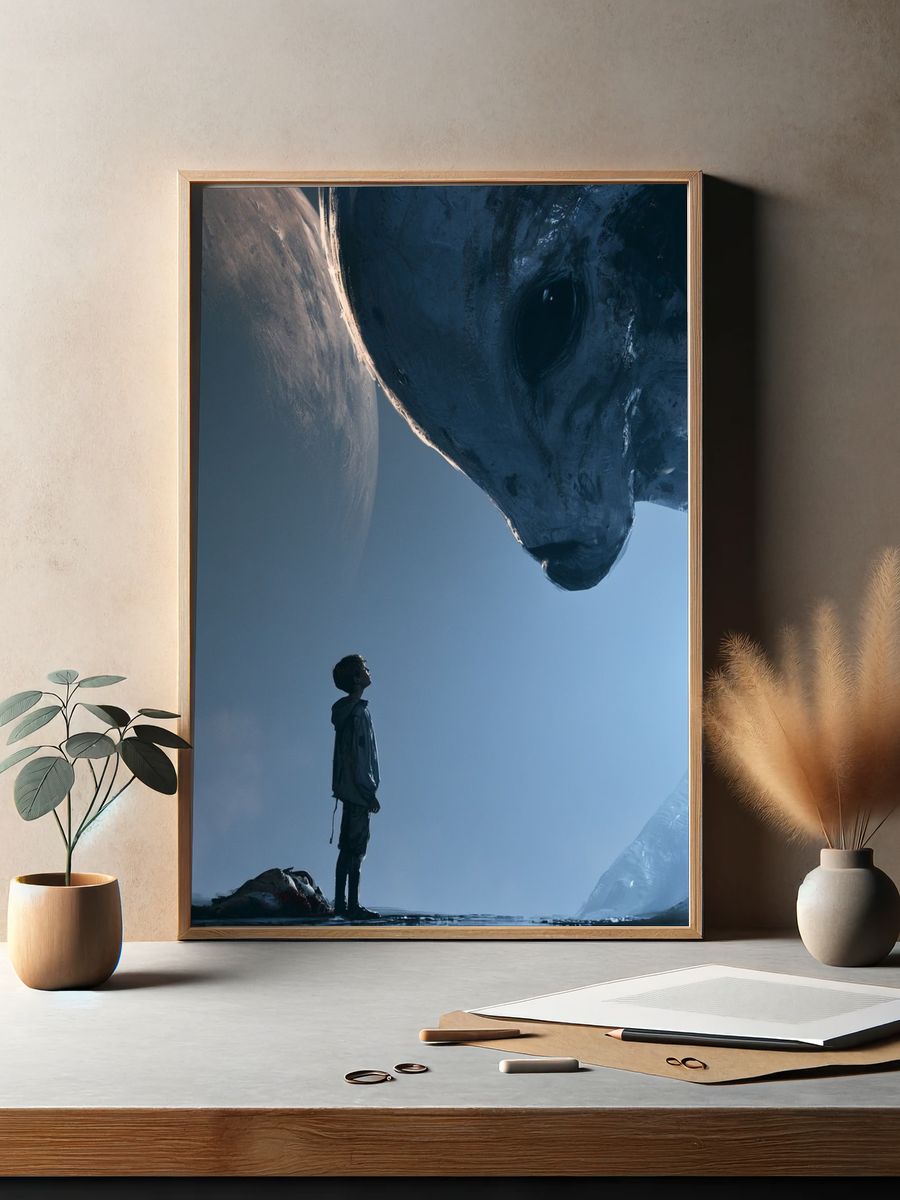 Boy and Giant Whale — Sci-Fi Print. — room view 2