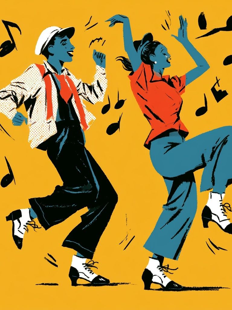 Swing Dance Illustration Poster. poster — illustration art