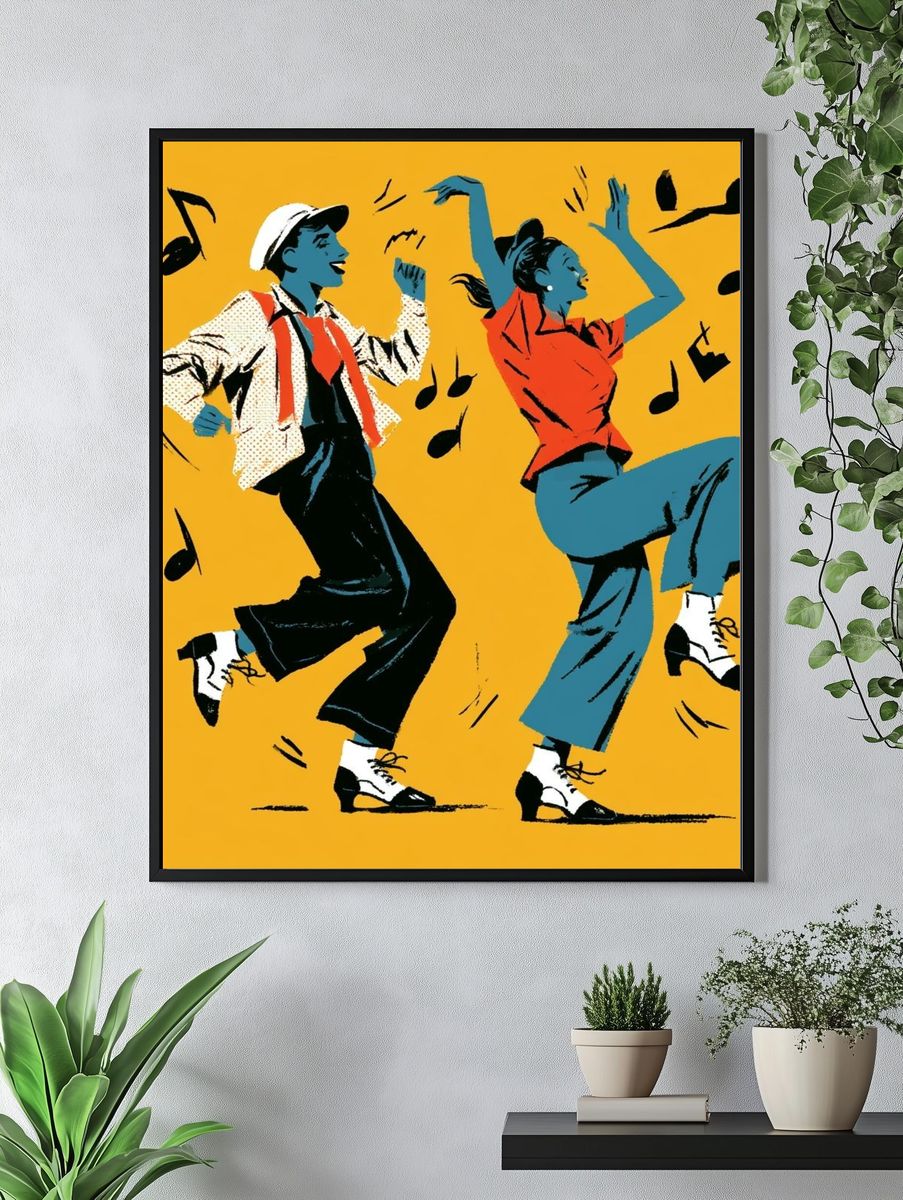 Swing Dance Illustration Poster. — room view 4