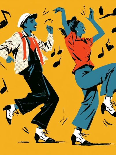 Swing Dance Illustration Poster. poster