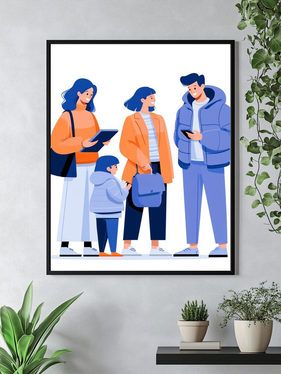 Modern Family Illustration Poster. — room view 4
