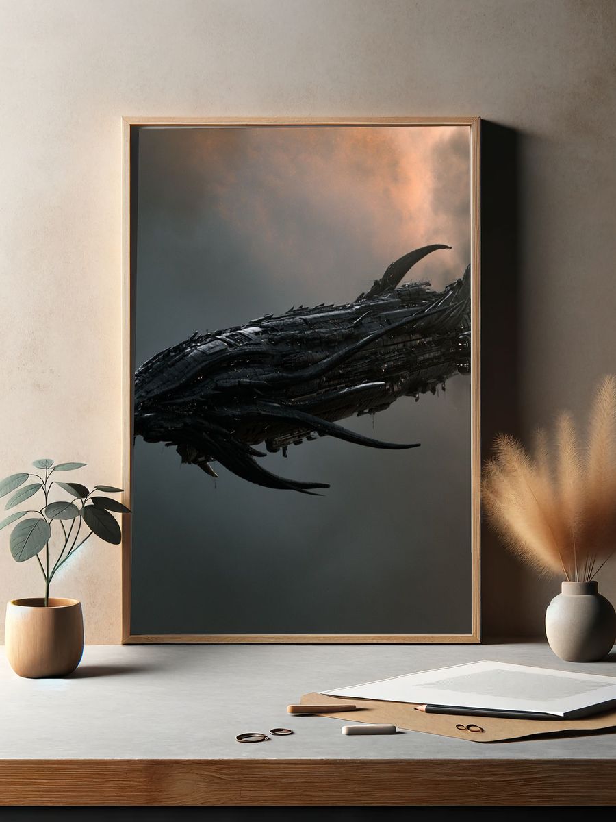 Alien Starship Sci-Fi Print. — room view 2