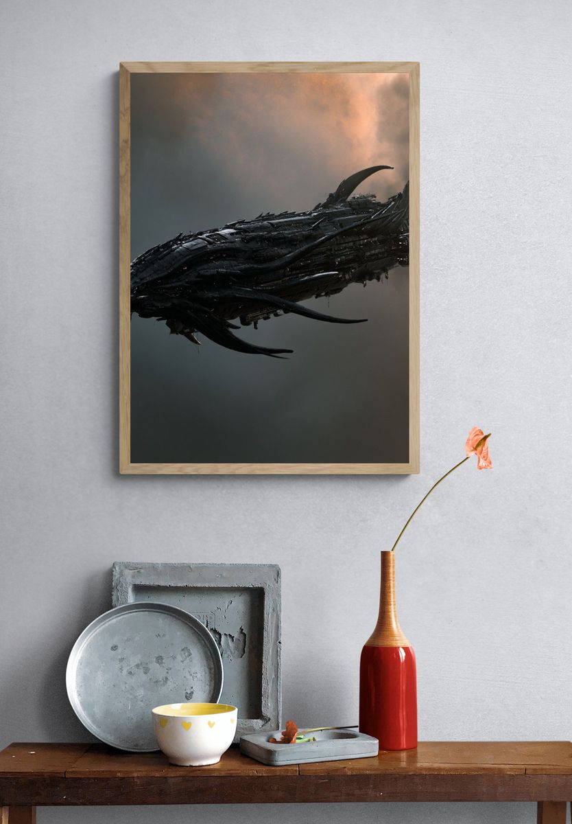 Alien Starship Sci-Fi Print. — room view 3