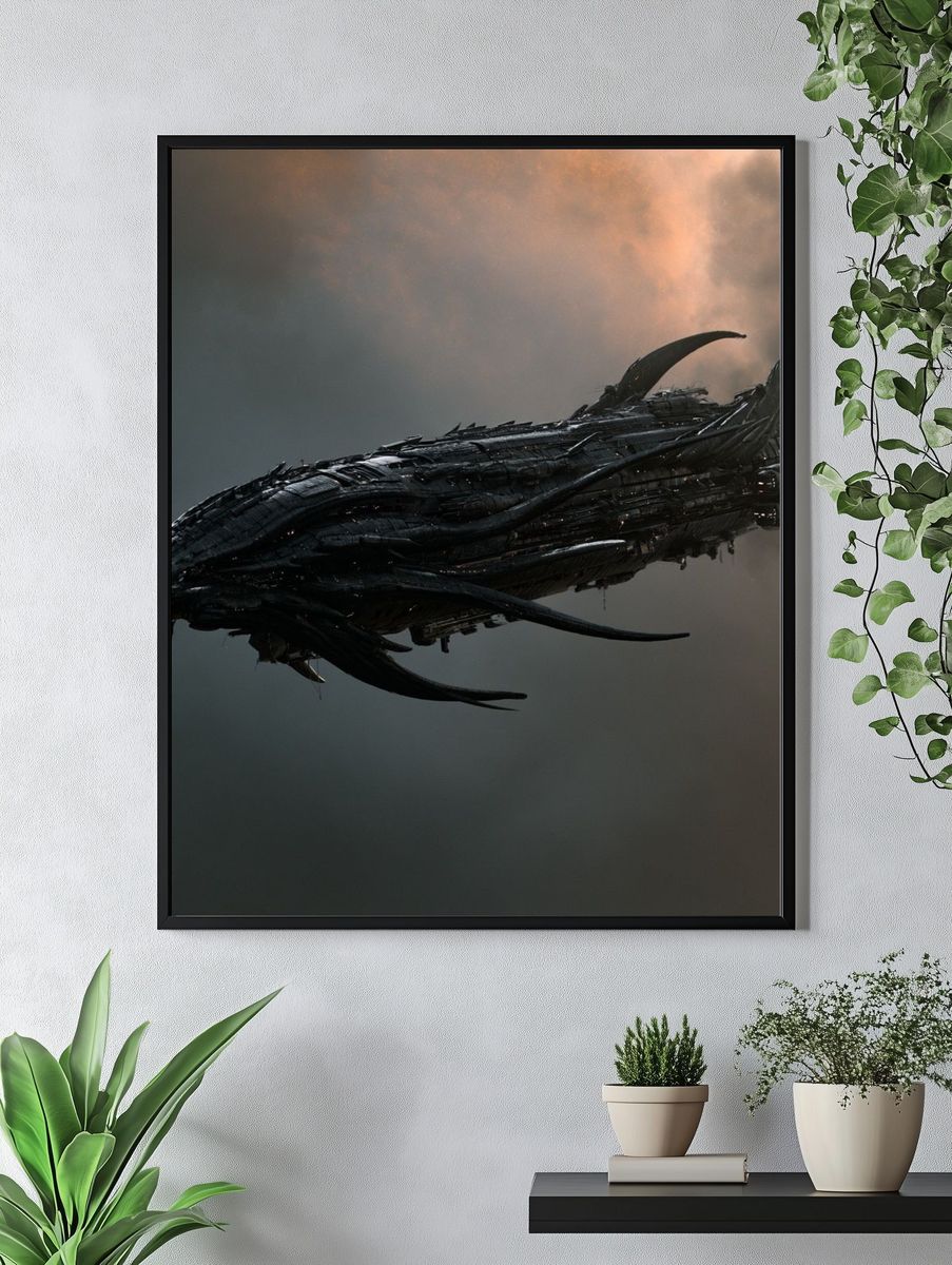 Alien Starship Sci-Fi Print. — room view 4
