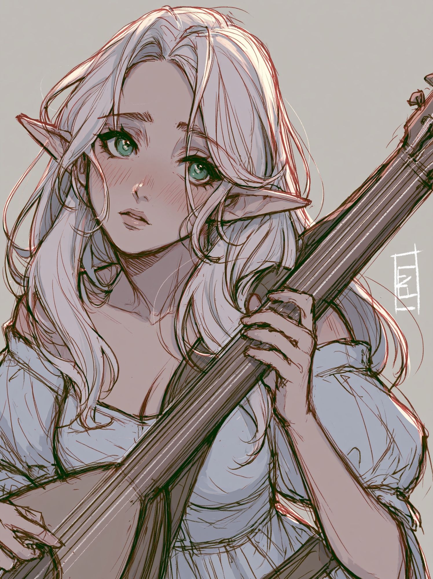 Elf Girl Portrait Illustration Poster. poster detail