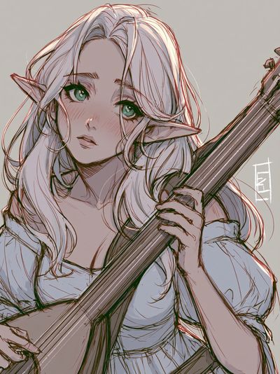Elf Girl Portrait Illustration Poster. poster