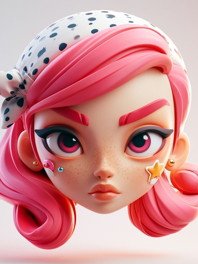 Pink Pop Art Girl Portrait Poster. poster detail