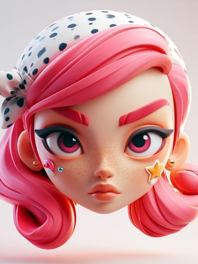 Pink Pop Art Girl Portrait Poster.