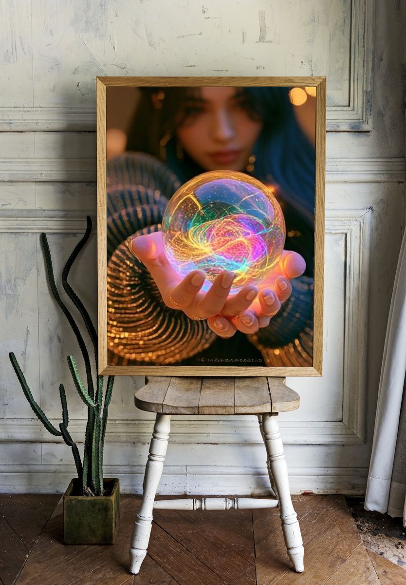 Crystal Orb Fantasy Illustration Poster. room preview