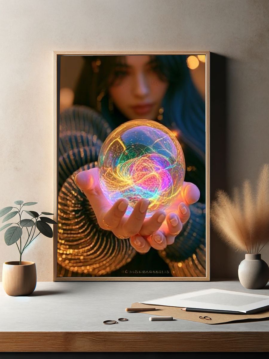 Crystal Orb Fantasy Illustration Poster. — room view 2