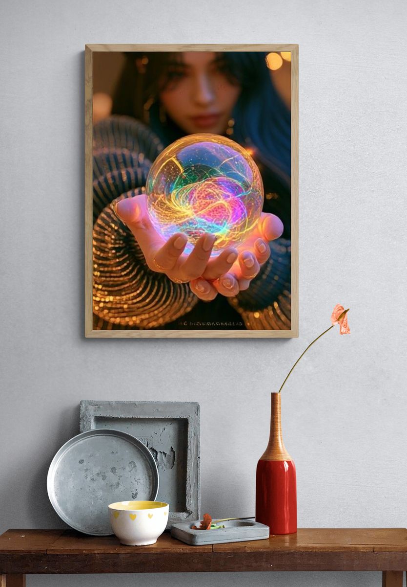 Crystal Orb Fantasy Illustration Poster. — room view 3