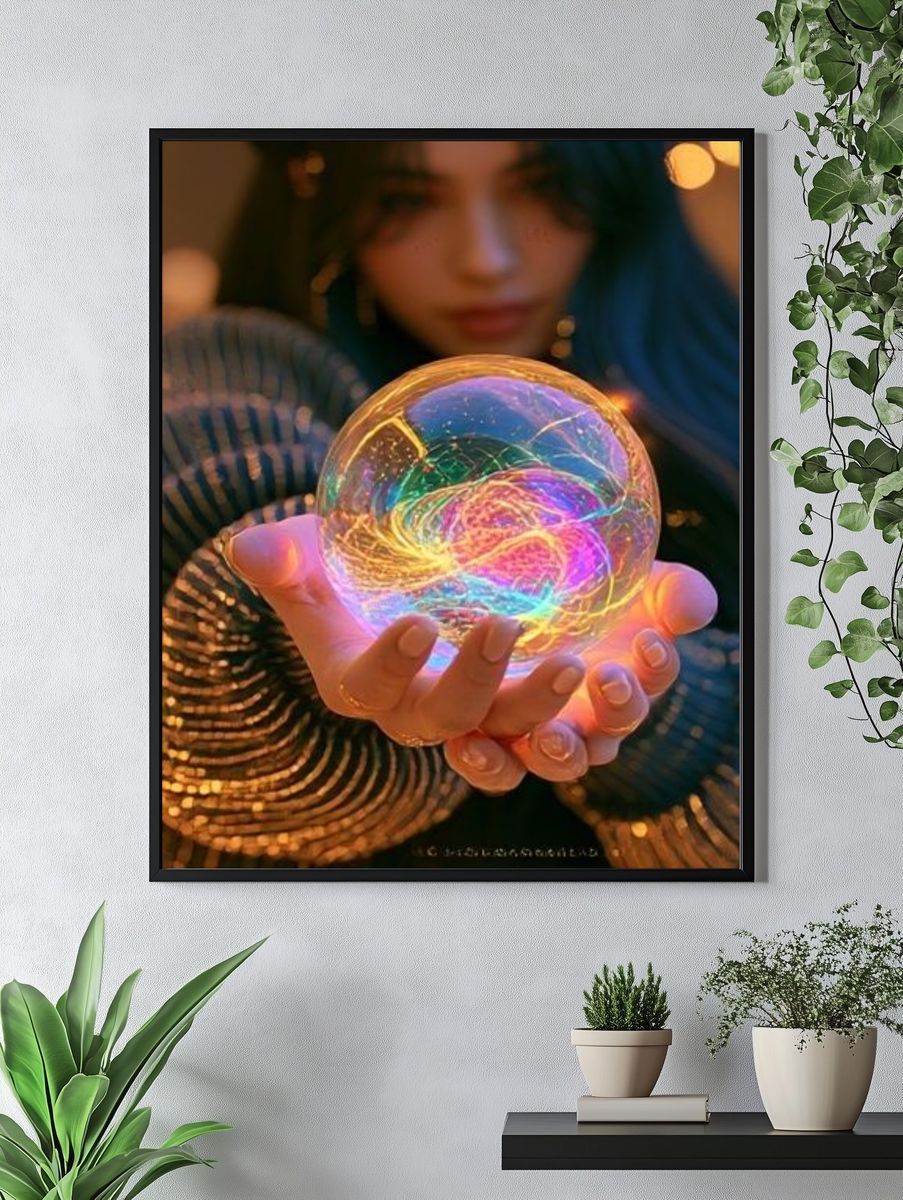 Crystal Orb Fantasy Illustration Poster. — room view 4