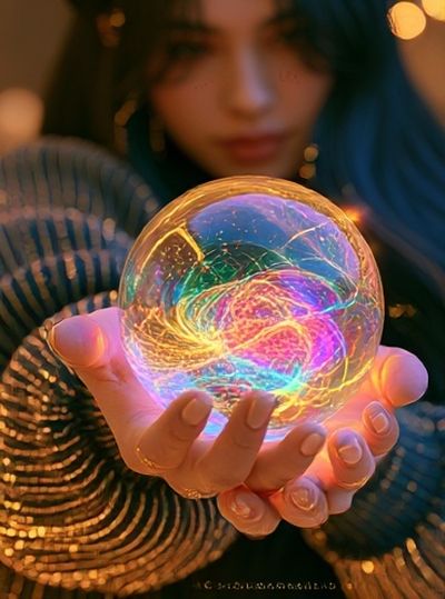 Crystal Orb Fantasy Illustration Poster. poster