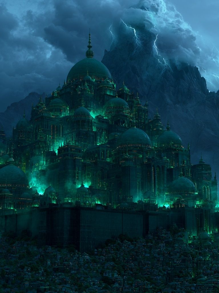 Stormlit Citadel Fantasy Print.