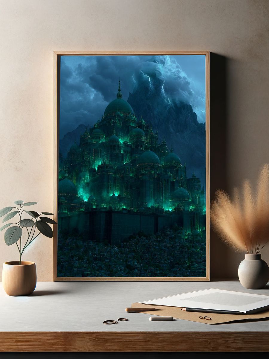 Stormlit Citadel Fantasy Print. — room view 2