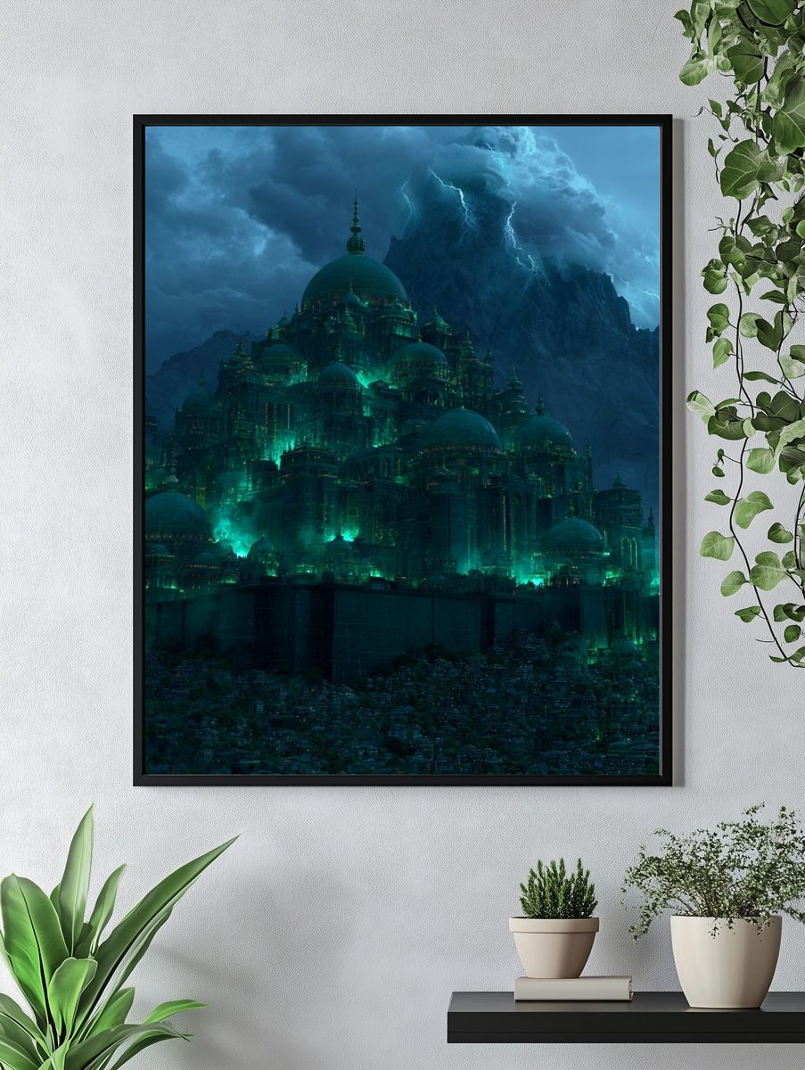 Stormlit Citadel Fantasy Print. — room view 4