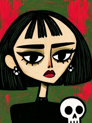 Gothic Girl Portrait Print. poster detail
