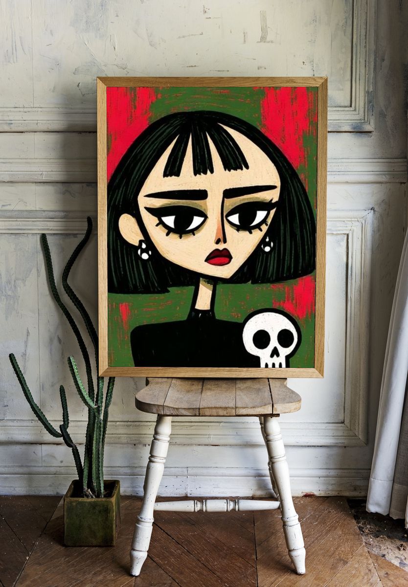 Gothic Girl Portrait Print. — room view 1
