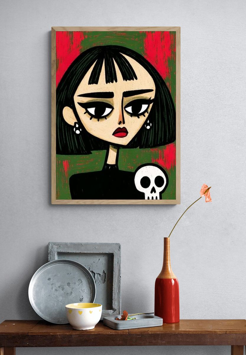 Gothic Girl Portrait Print. — room view 3