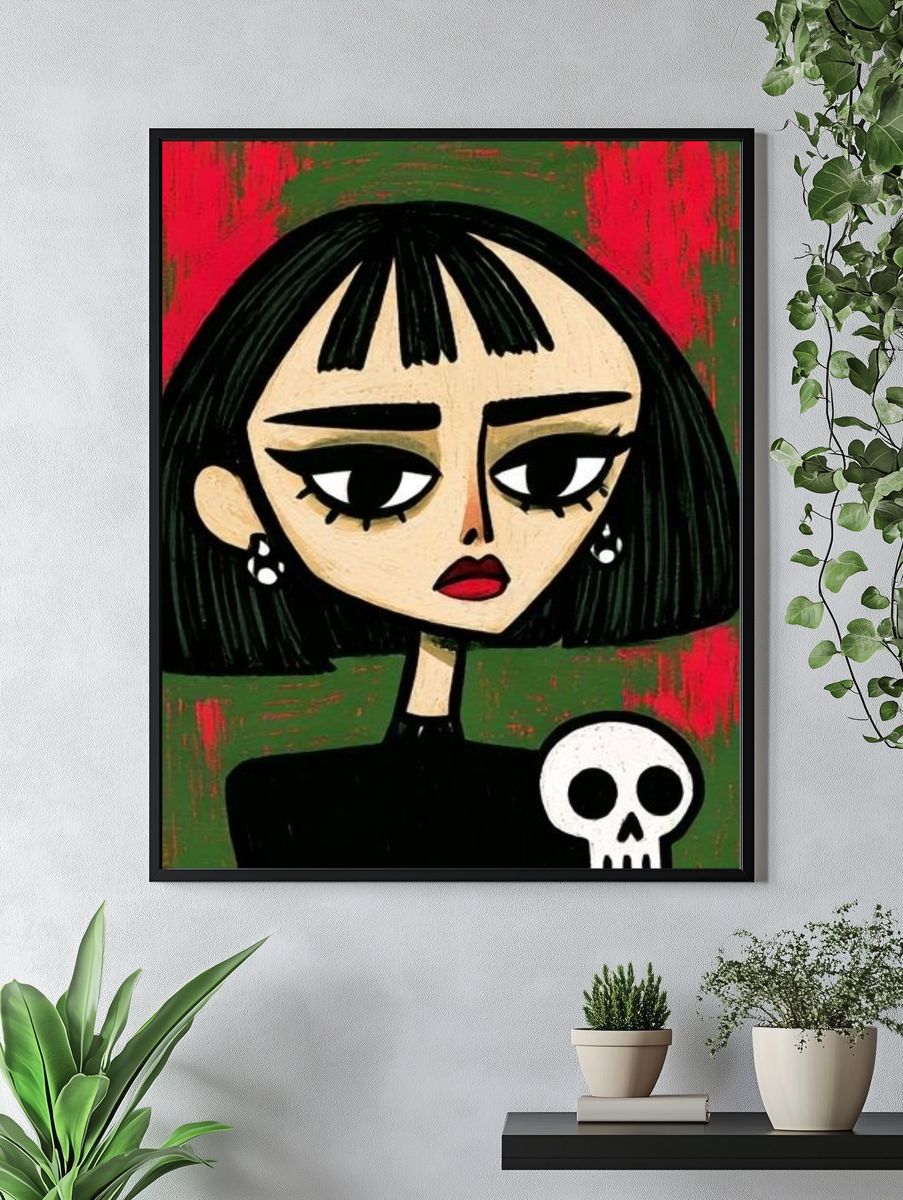 Gothic Girl Portrait Print. — room view 4