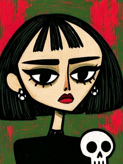 Gothic Girl Portrait Print. poster