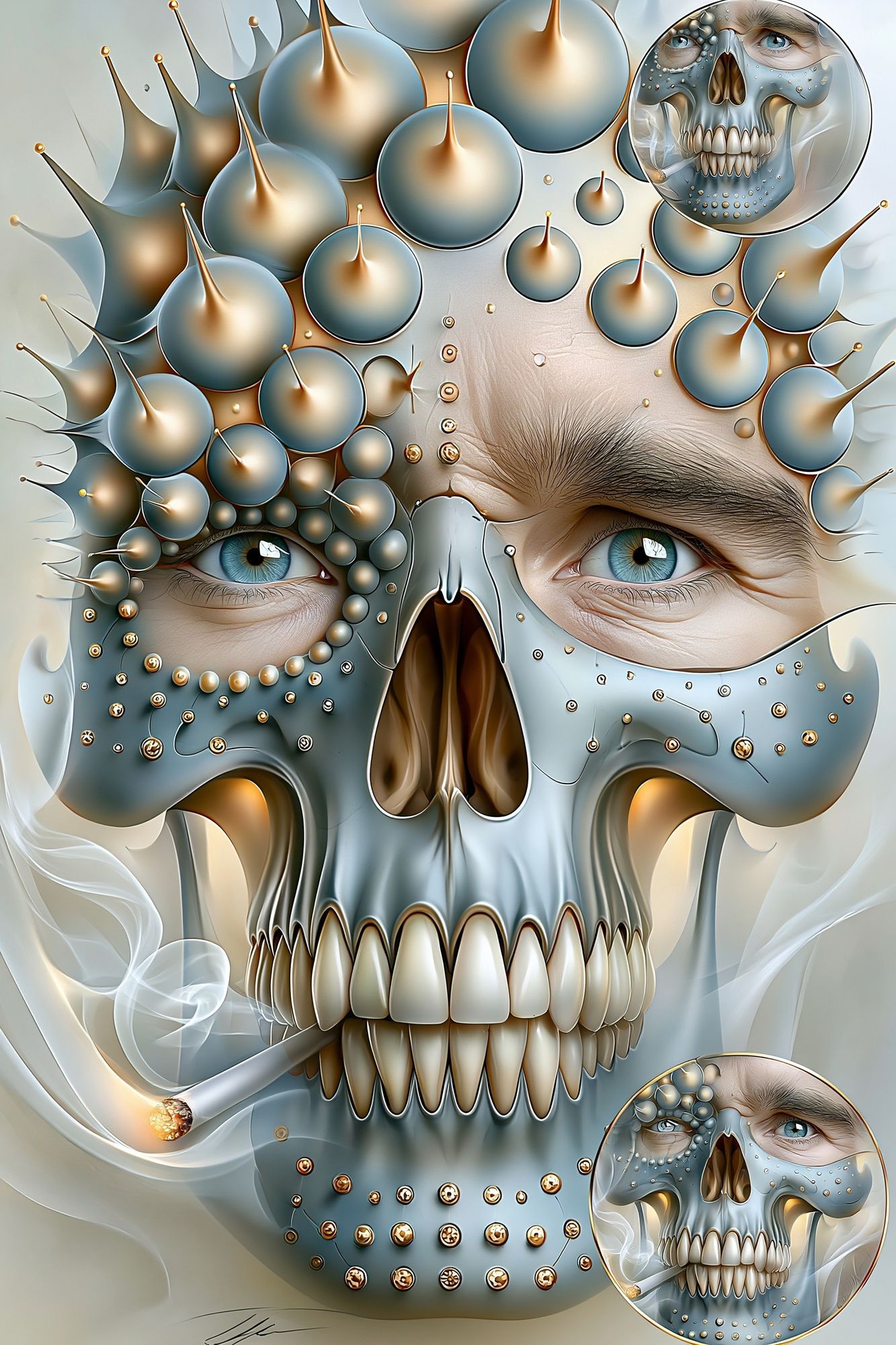 Surreal Skull Portrait Poster. poster — illustration art