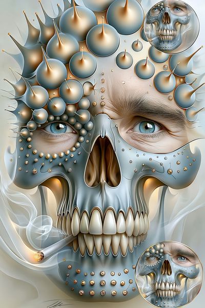 Surreal Skull Portrait Poster. poster