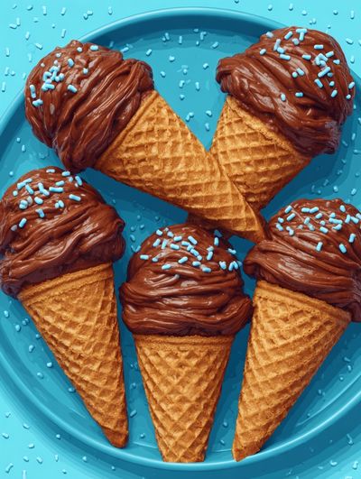 Chocolate Ice Cream Cones Illustration Poster. poster