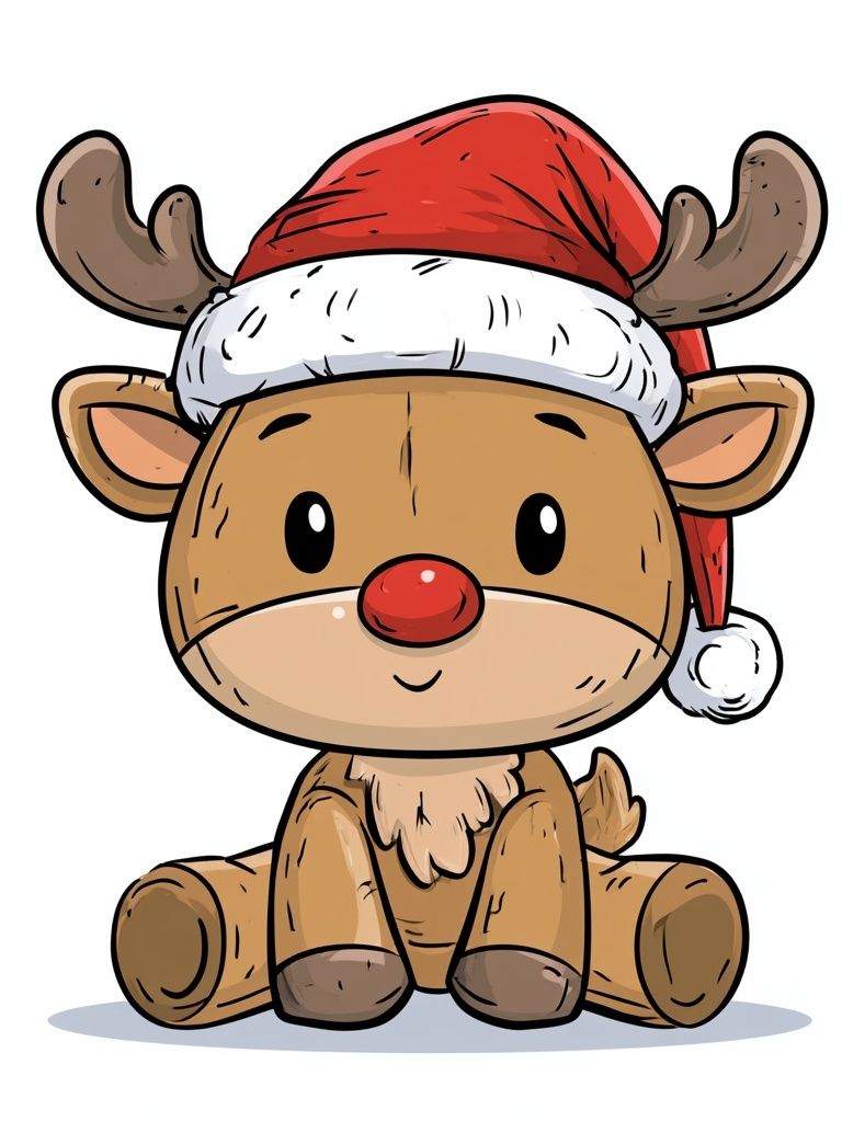 Christmas Reindeer Cartoon Poster. poster detail