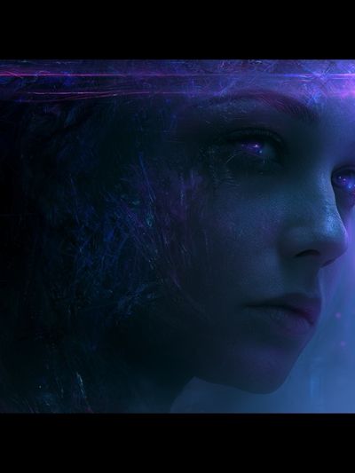 Neon Dream Portrait Print.