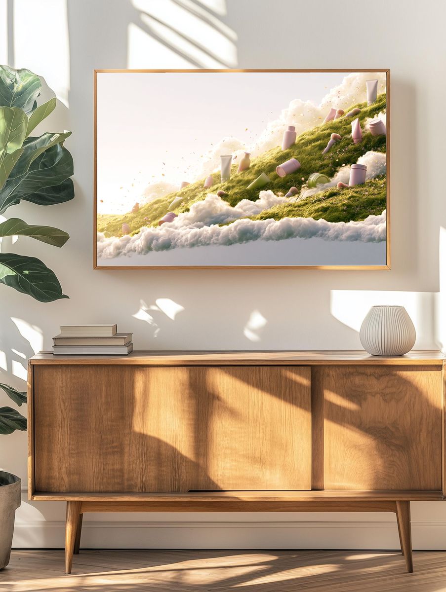 Floating Beauty Hills Illustration Poster. — room view 3