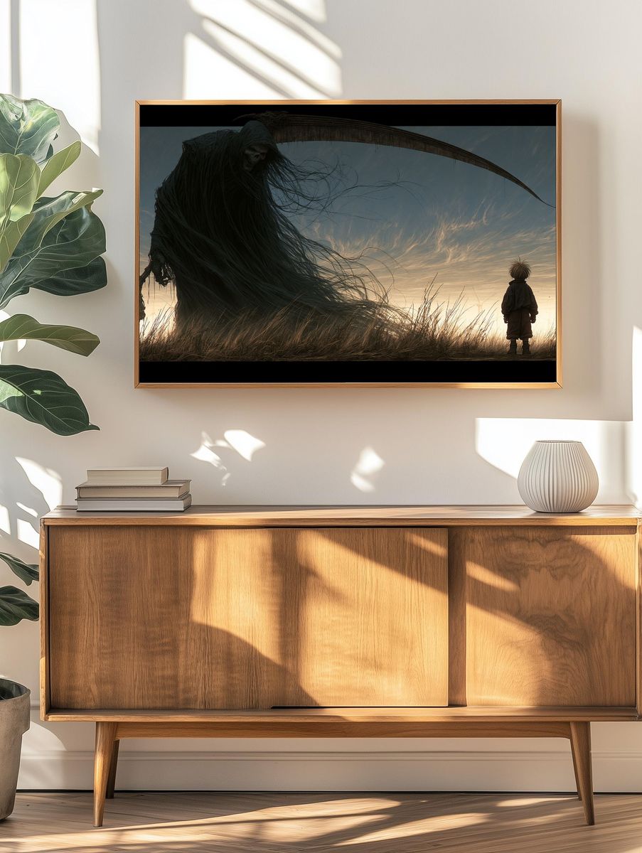 Grim Reaper Encounter Illustration Poster. — room view 3