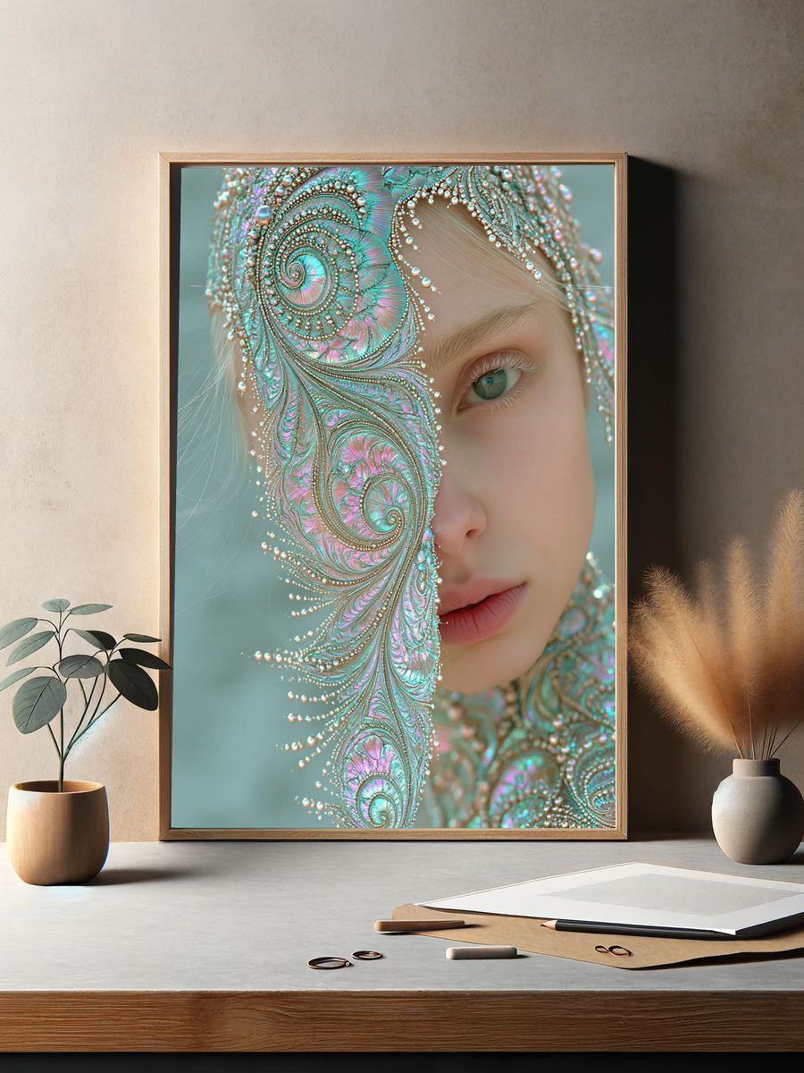Iridescent Portrait Illustration Poster. — room view 2