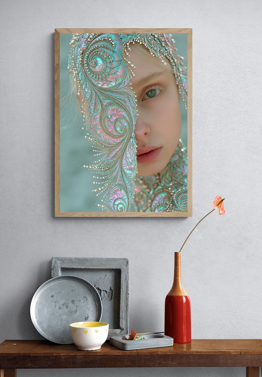 Iridescent Portrait Illustration Poster. — room view 3