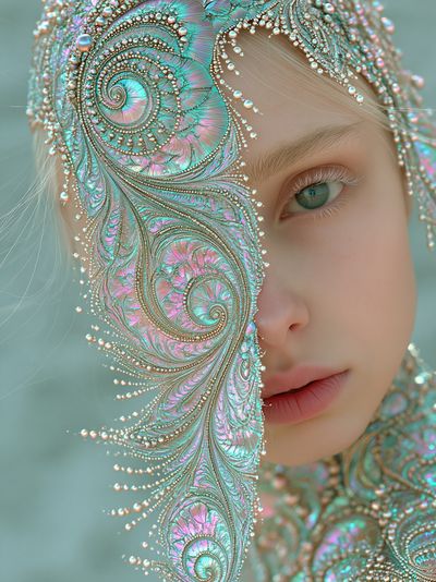Iridescent Portrait Illustration Poster.