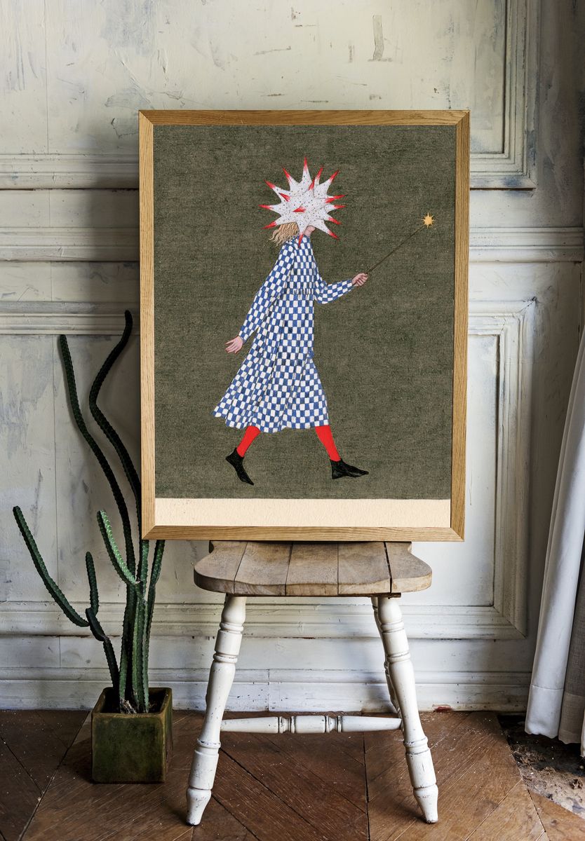 Surreal Starburst Figure Illustration Poster. — room view 1